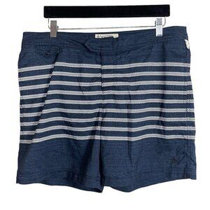 Penguin by Munsingwear Hybrid Blue White Striped 6" Inseam‎ Board Shorts Size 34